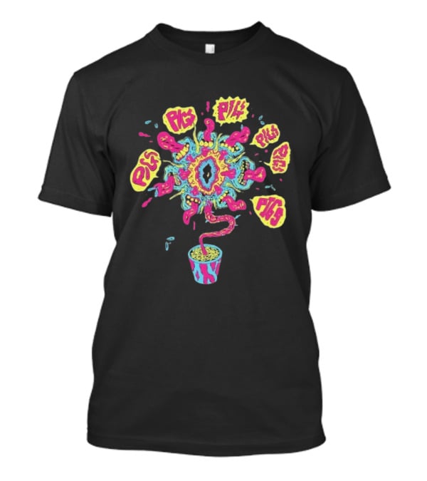 Pigs Pigs Pigs Pigs Pigs Pigs Pigs Casey’s Plantpot Vibrant Psychedelic Imagery T-Shirt