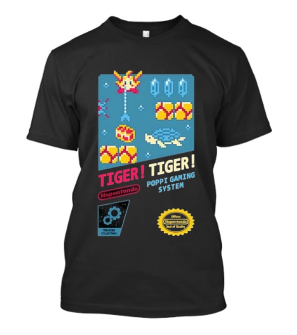 TIGER TIGER Poppi Gaming System Nopontendo Treasure Collecting Pixel Art T-Shirt