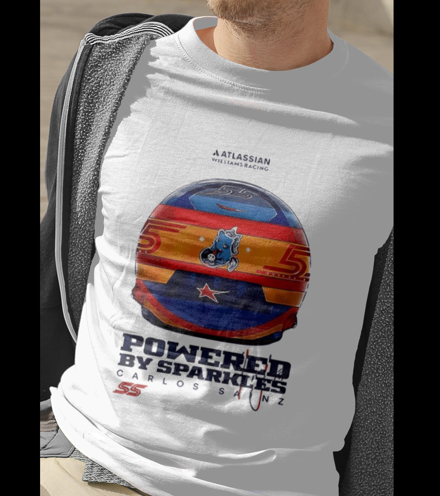 Atlassian Williams Racing Carlos Sainz Powered By Sparkles Helmet 55 T-Shirt