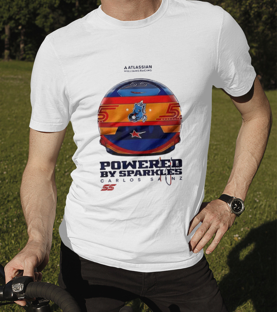 Atlassian Williams Racing Carlos Sainz Powered By Sparkles Helmet 55 T-Shirt