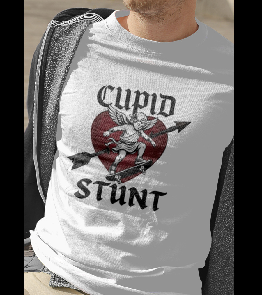 Cupid Stunt Heart Silhouette With Arrow T-Shirt