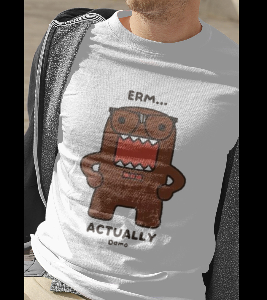 Domo Erm Actually Character With Glasses And Bow Tie T-Shirt