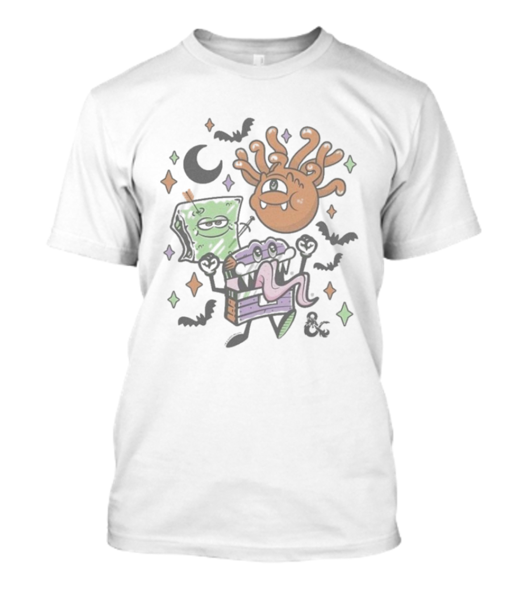 Dungeons & Dragons Halloween Monster Cuties With Beholder Mimic And Spellbook T-Shirt