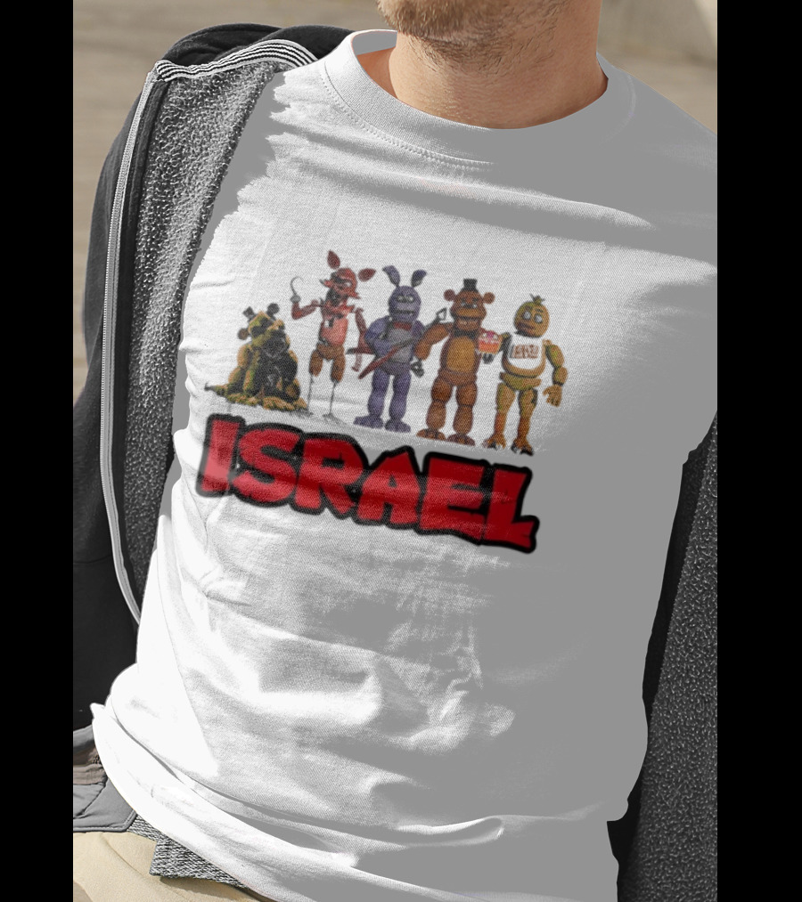 Five Nights At Freddy's Characters Israel Text T-Shirt