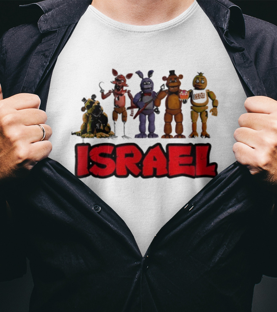 Five Nights At Freddy's Characters Israel Text T-Shirt