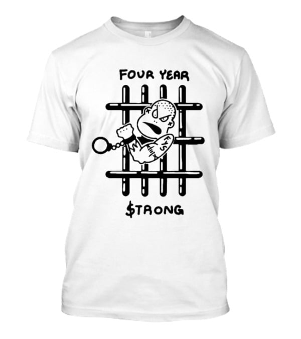 Four Year Strong Cartoon Prison Bars Character T-Shirt