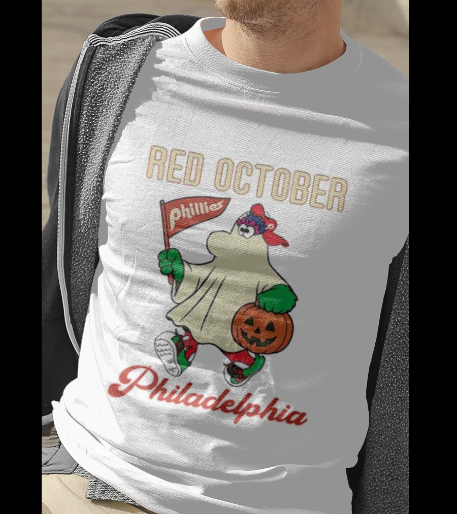 Red October Phillies Phanatic Ghost Halloween Pumpkin T-Shirt