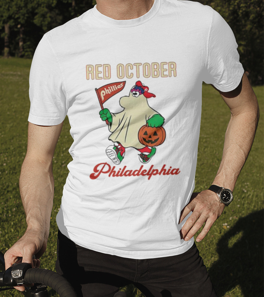Red October Phillies Phanatic Ghost Halloween Pumpkin T-Shirt