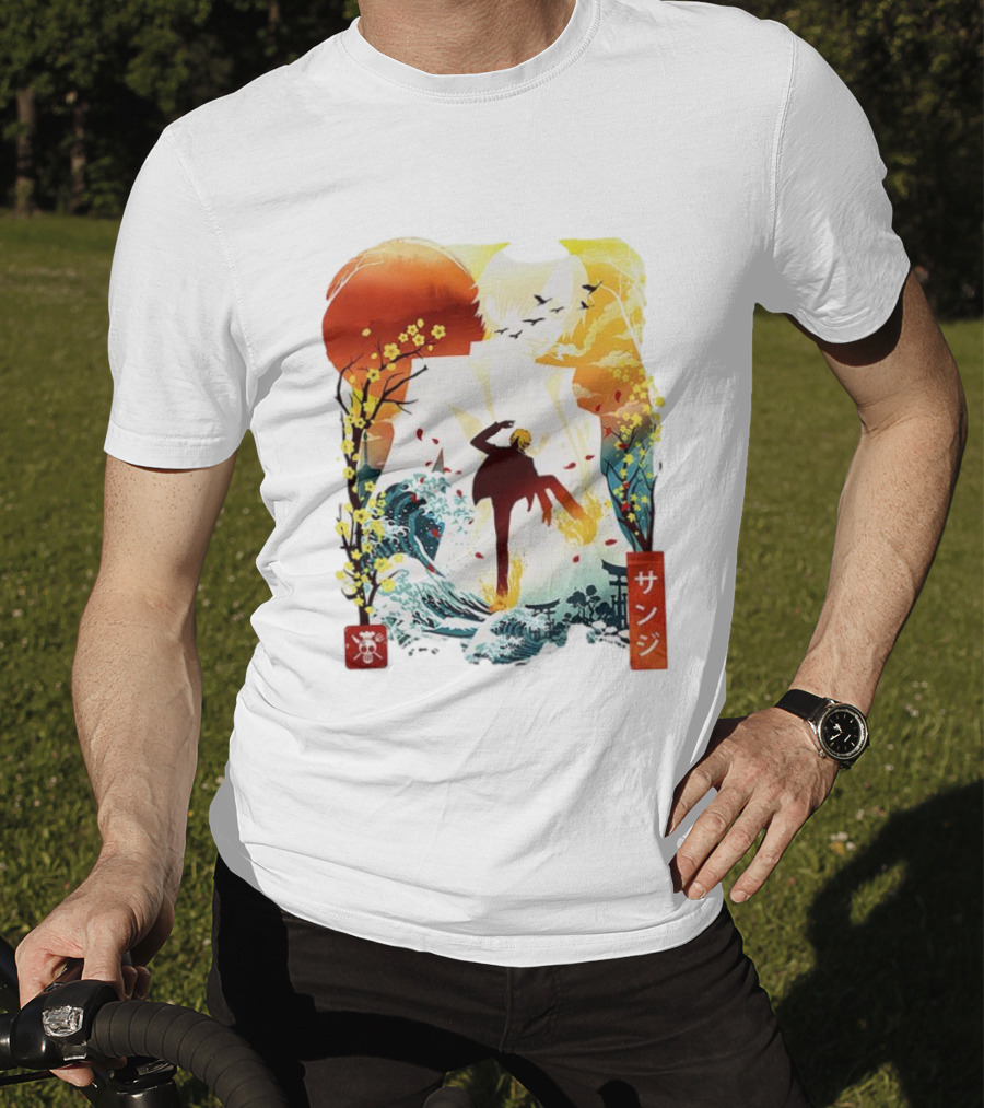 Sanji One Piece Anime Ukiyo-e Style Lunar New Year Japan Art T-Shirt