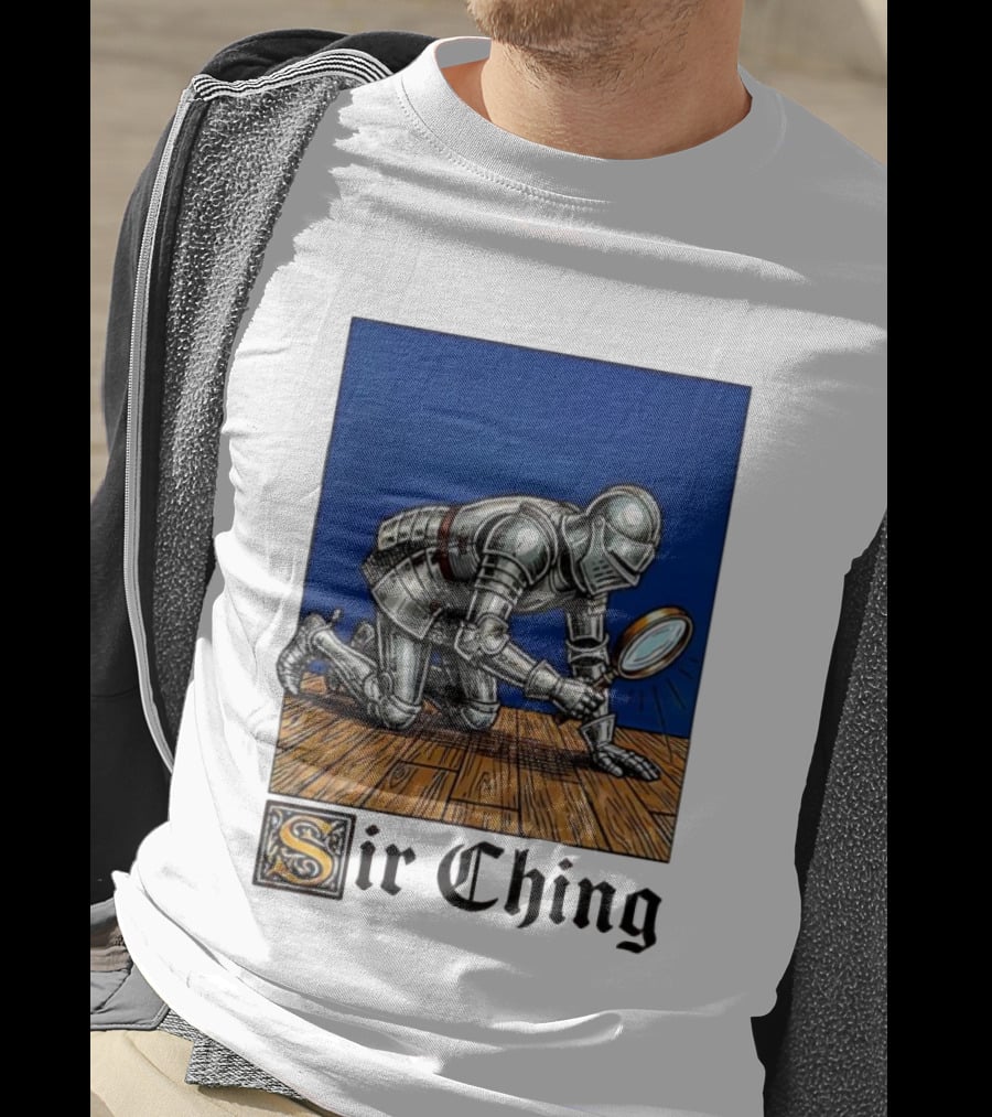 Sir Ching Knight Armor Magnifying Glass Search T-Shirt