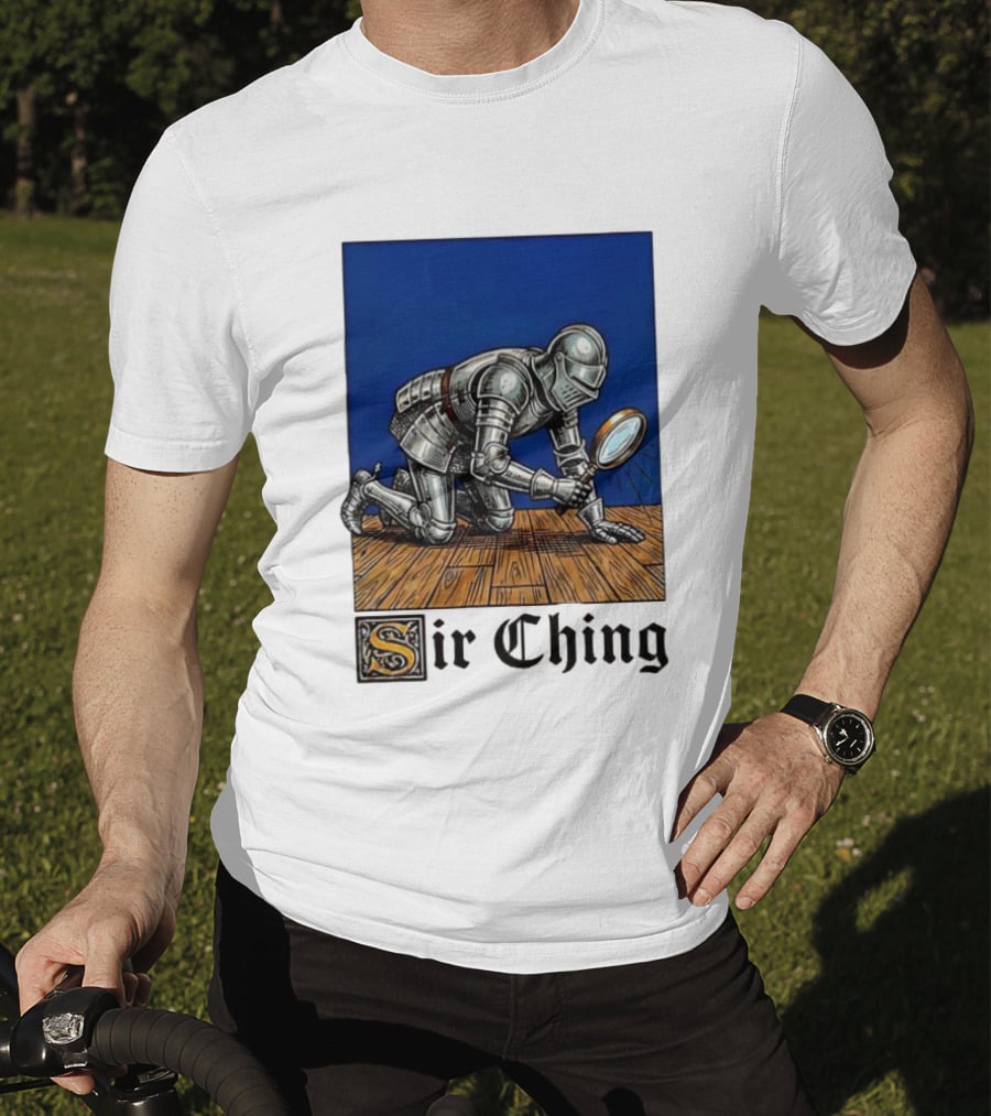 Sir Ching Knight Armor Magnifying Glass Search T-Shirt