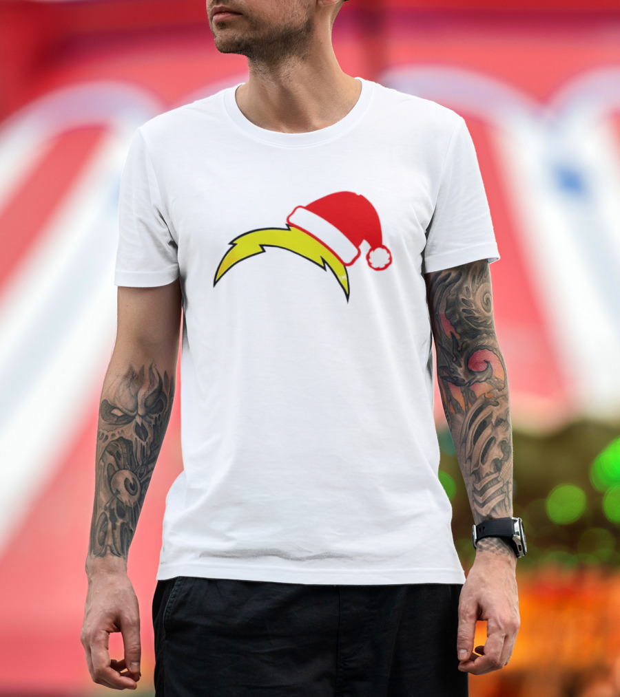 Los Angeles Chargers NFL Santa Hat Bolt T-Shirt