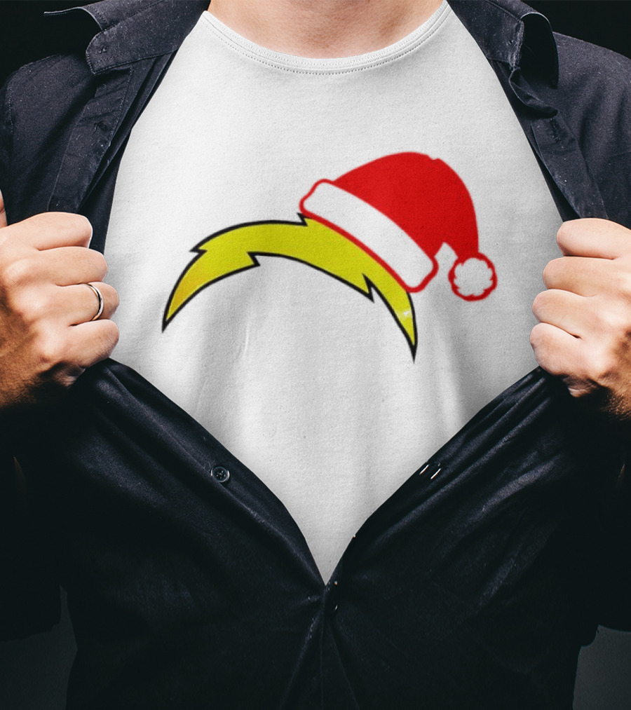 Los Angeles Chargers NFL Santa Hat Bolt T-Shirt