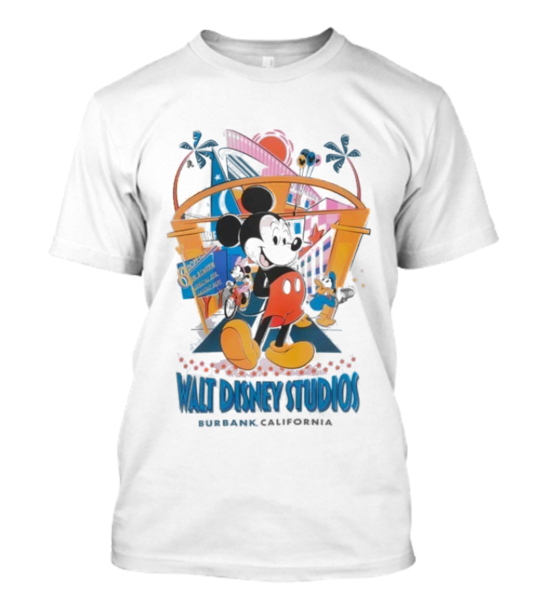 Mickey Mouse And Friends Walt Disney Studios Burbank California Retro Animation Style T-Shirt