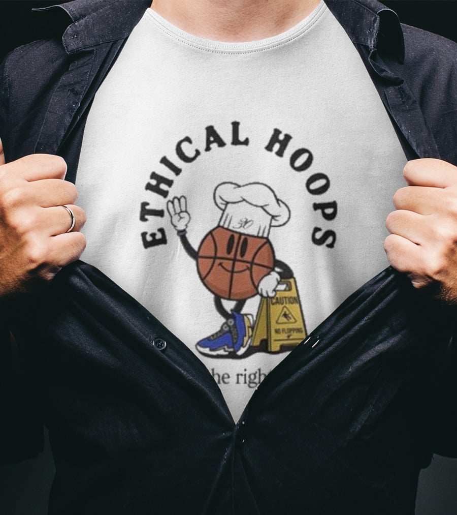 Ethical Hoops Basketball Character No Flopping Play The Right Way T-Shirt