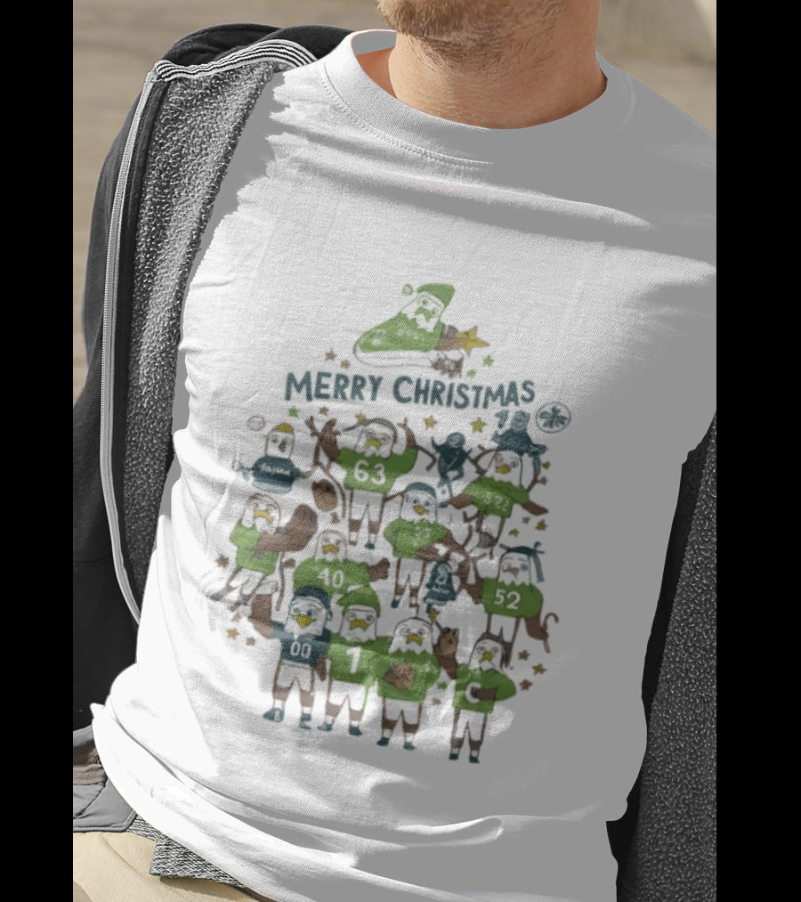 Philly Merry Christmas Tree Sports Inspired Gathering Holiday Tee T-Shirt