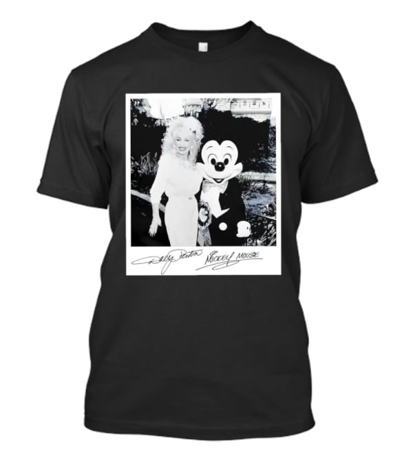 Dolly Parton Mickey Mouse Autograph Polaroid Disney Collaboration T-Shirt