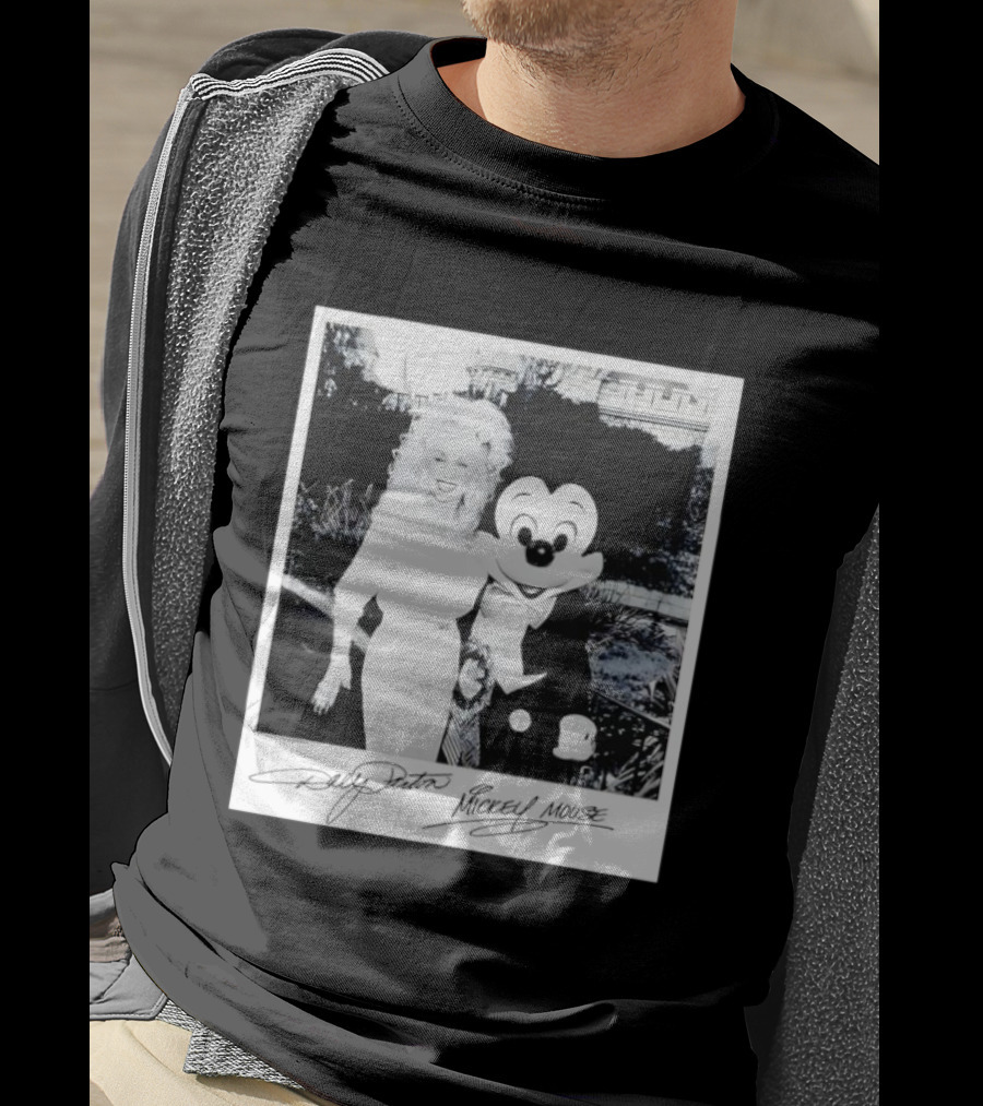 Dolly Parton Mickey Mouse Autograph Polaroid Disney Collaboration T-Shirt