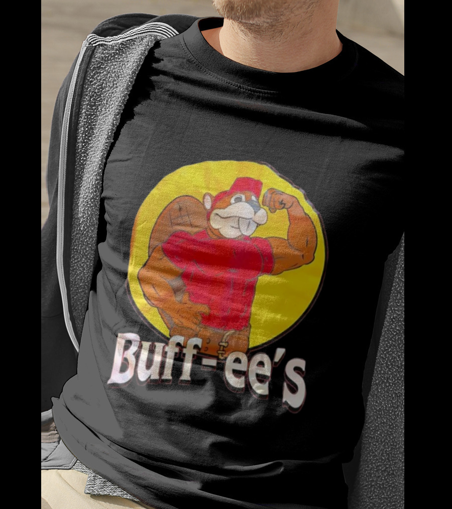 Buff Ee's Gym Muscular Beaver Flexing Muscles T-Shirt