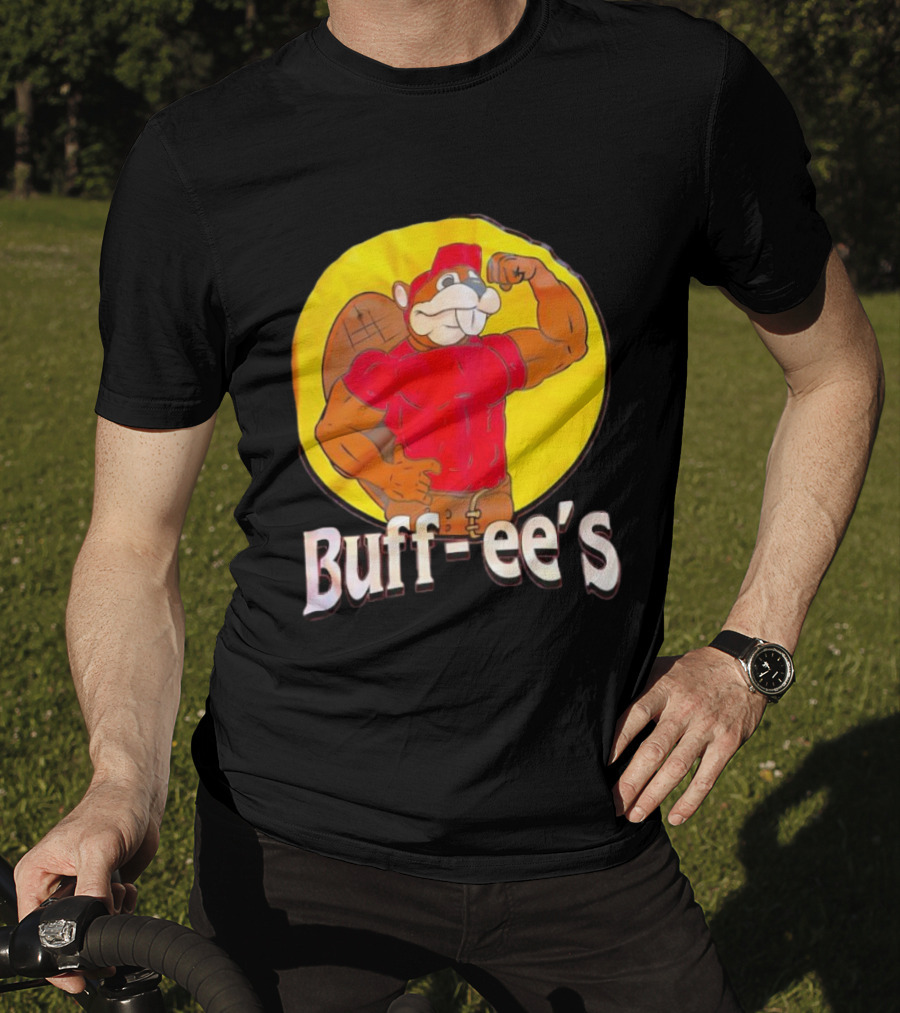 Buff Ee's Gym Muscular Beaver Flexing Muscles T-Shirt