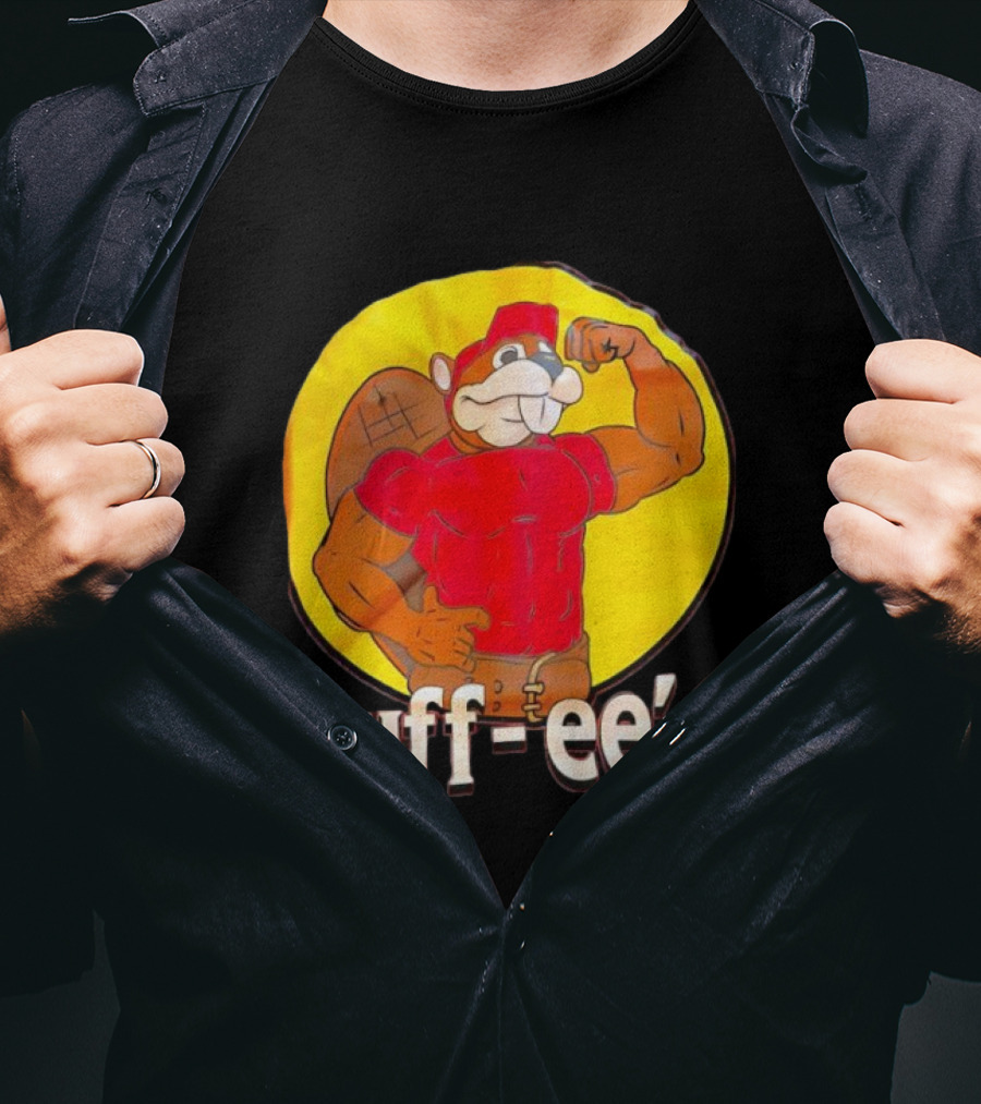Buff Ee's Gym Muscular Beaver Flexing Muscles T-Shirt
