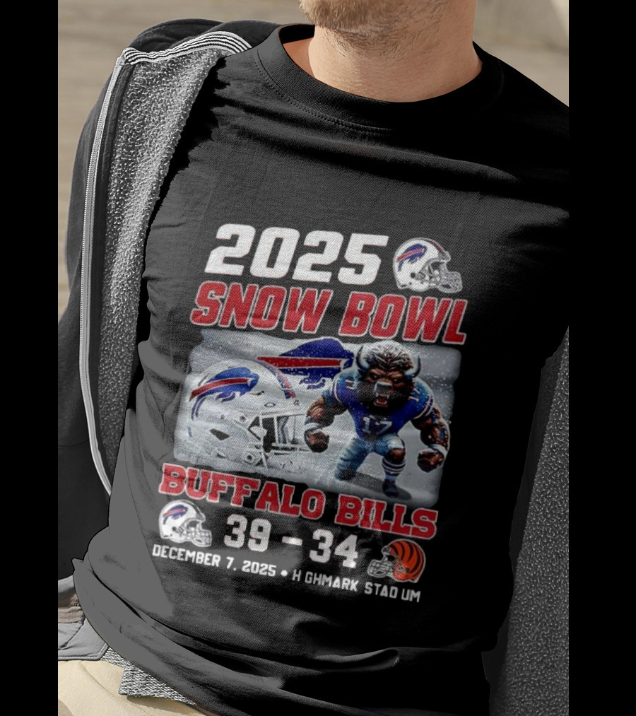 2025 Snow Bowl Buffalo Bills 39 34 December 7 Highmark Stadium Buffalo Vs Cincinnati T-Shirt