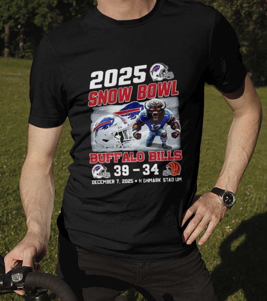 2025 Snow Bowl Buffalo Bills 39 34 December 7 Highmark Stadium Buffalo Vs Cincinnati T-Shirt