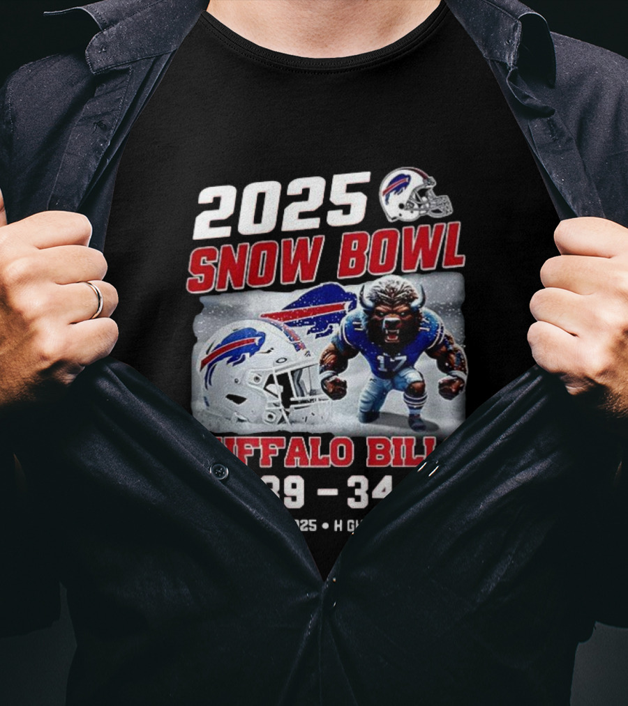 2025 Snow Bowl Buffalo Bills 39 34 December 7 Highmark Stadium Buffalo Vs Cincinnati T-Shirt
