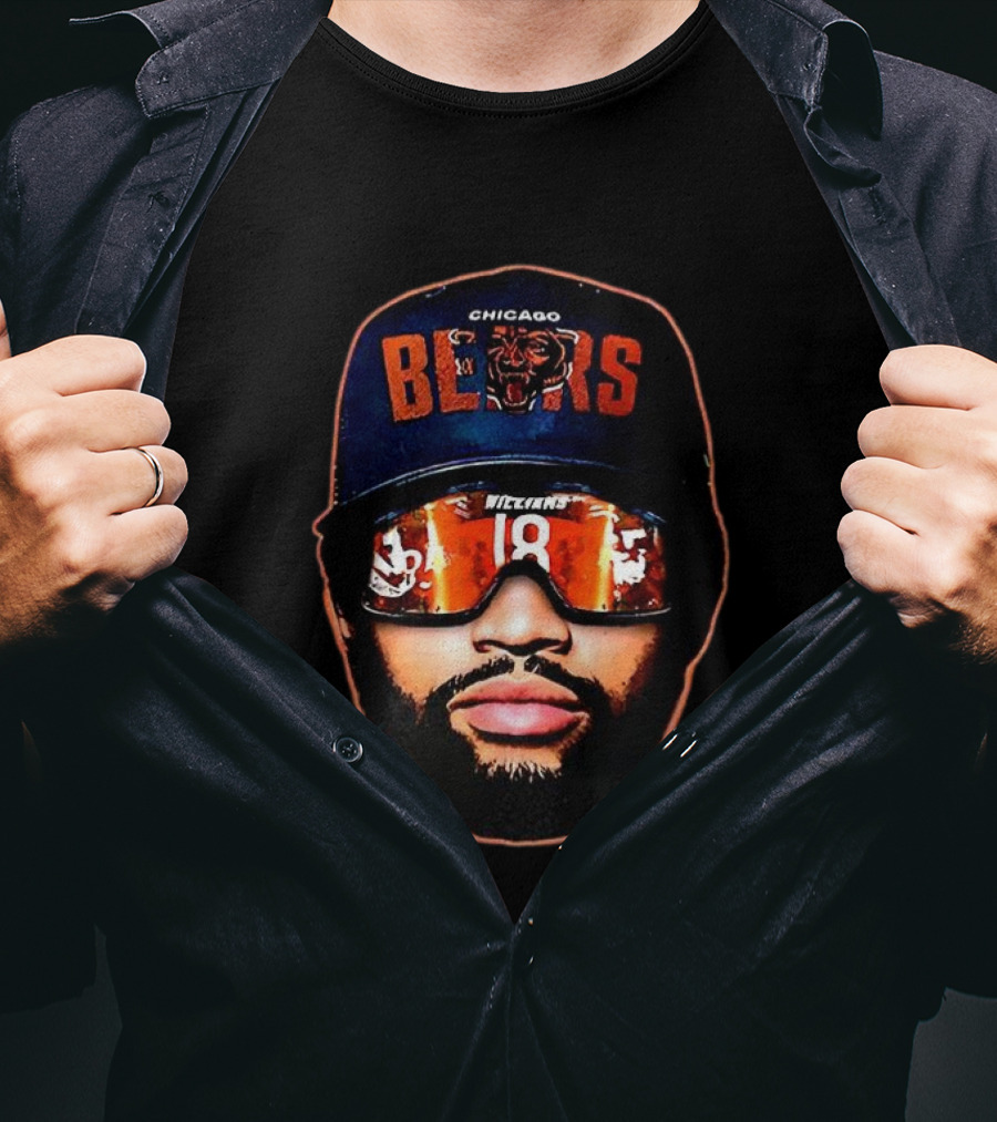 Chicago Bears Caleb Williams Signature Big Face Sunglasses 18 T-Shirt