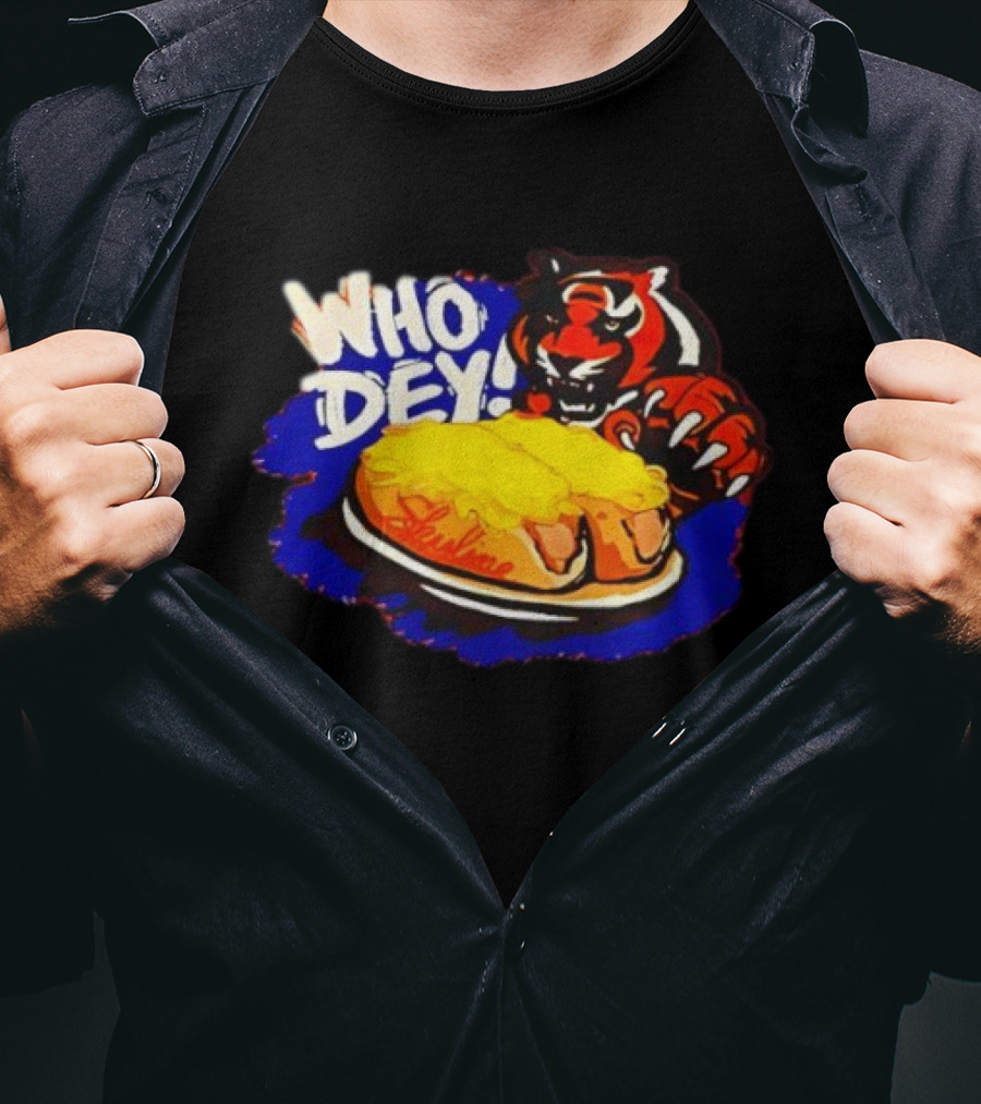 Who Dey Cincinnati Bengals Skyline Chili Coneys Tiger T-Shirt