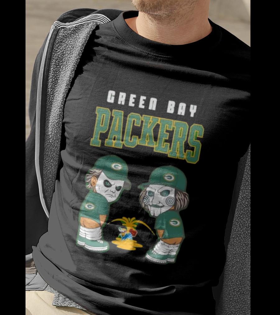 Green Bay Packers Michael Myers Billy The Puppet Pissing T-Shirt