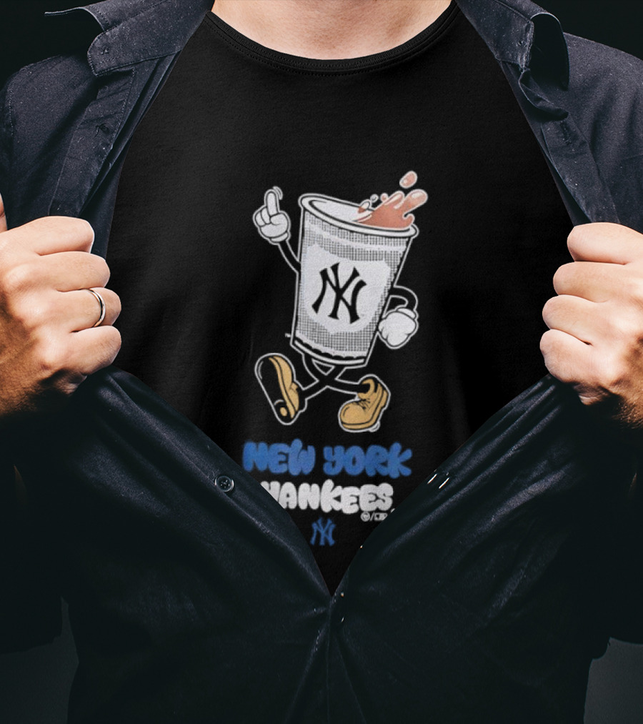 NY Yankees Coffee Cup Cartoon T-Shirt