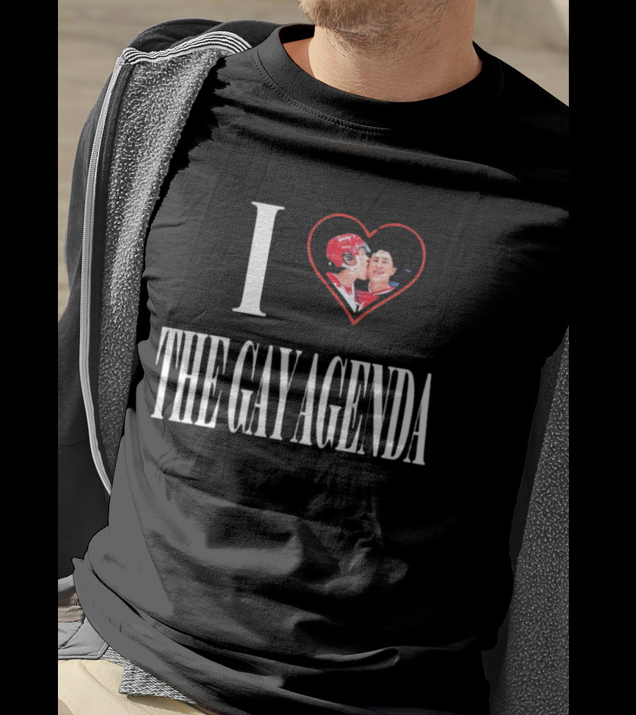 I Love The Gay Agenda Hockey Embrace T-Shirt