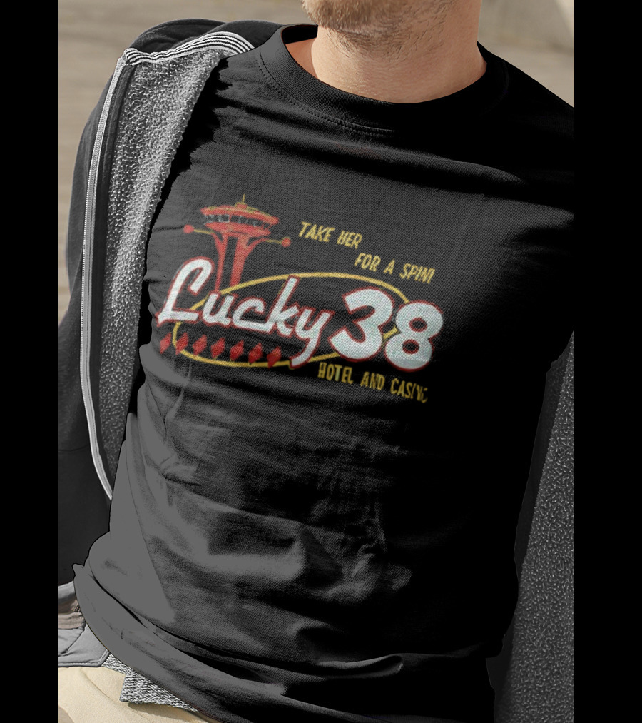 Lucky 38 Hotel And Casino Take Her For A Spin Tower T-Shirt