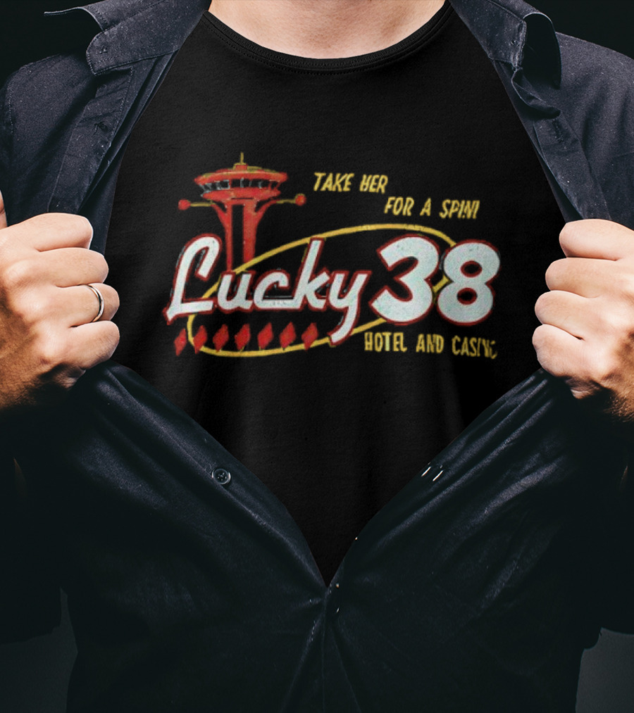 Lucky 38 Hotel And Casino Take Her For A Spin Tower T-Shirt