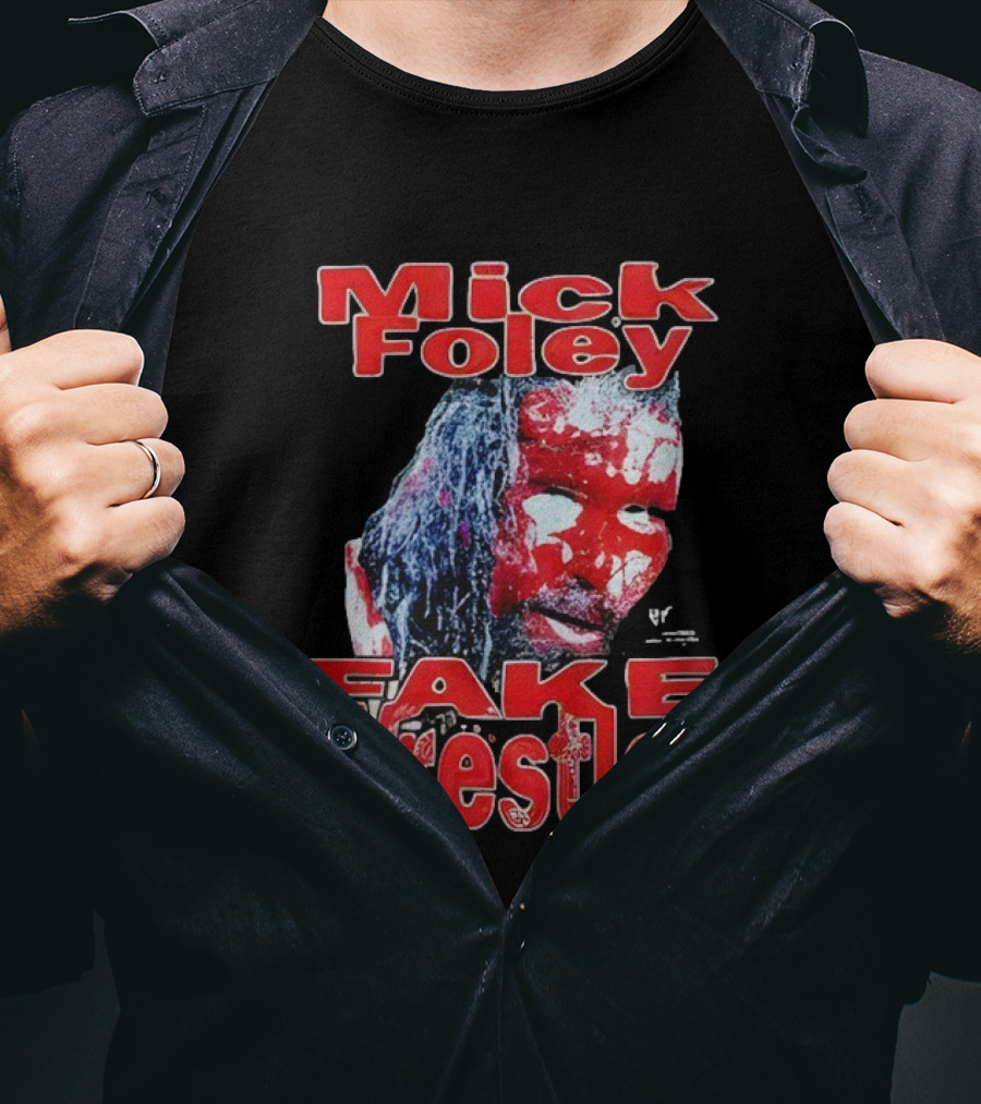 Mick Foley Fake Wrestler Horror Blood Face T-Shirt