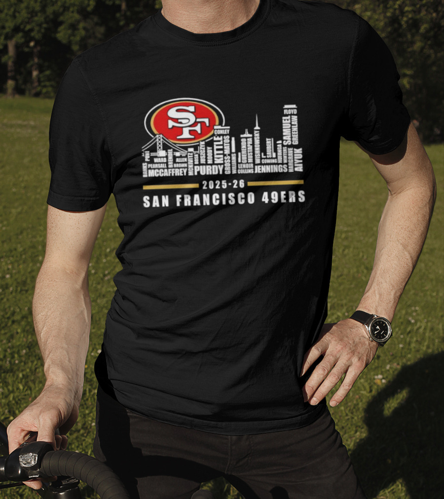 San Francisco 49ers 2025 26 SF Skyline Iconic Football Team T-Shirt