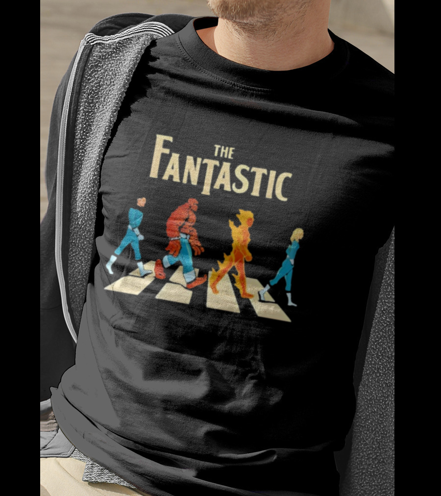 The Fantastic Four Superhero Team Walking T-Shirt