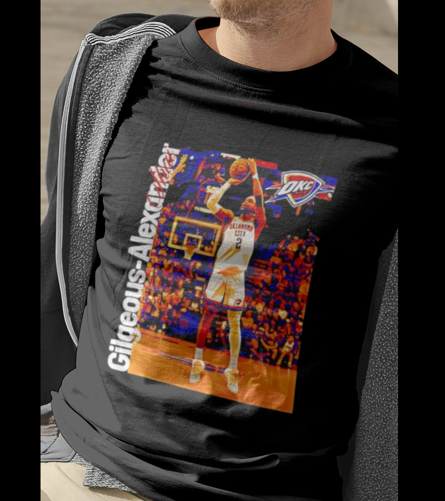 Oklahoma City Thunder Shai Gilgeous Alexander Basketball Action OKC Fans Gear T-Shirt