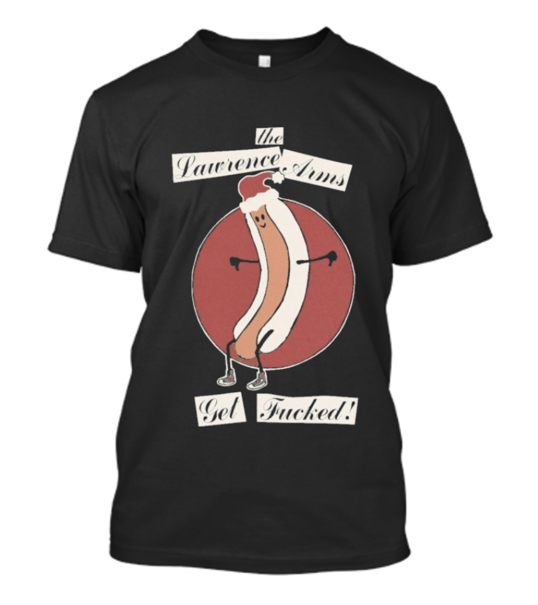 The Lawrence Arms Get Fucked Hot Dog Santa Christmas Holiday T-Shirt