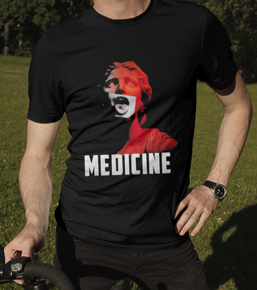 Toza Medicine Statue Red Sculpture With Distorted Face T-Shirt