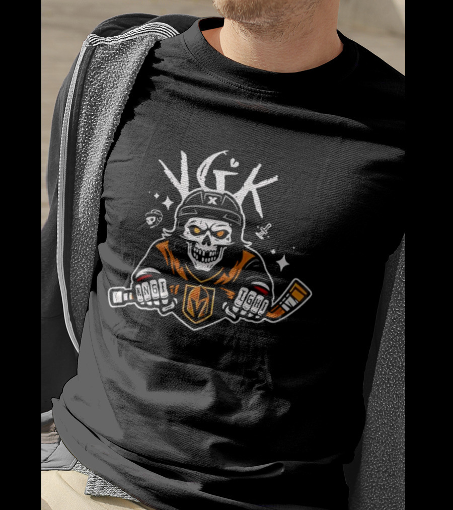 Vegas Golden Knights VGK Skeleton Hockey 25 26 T-Shirt
