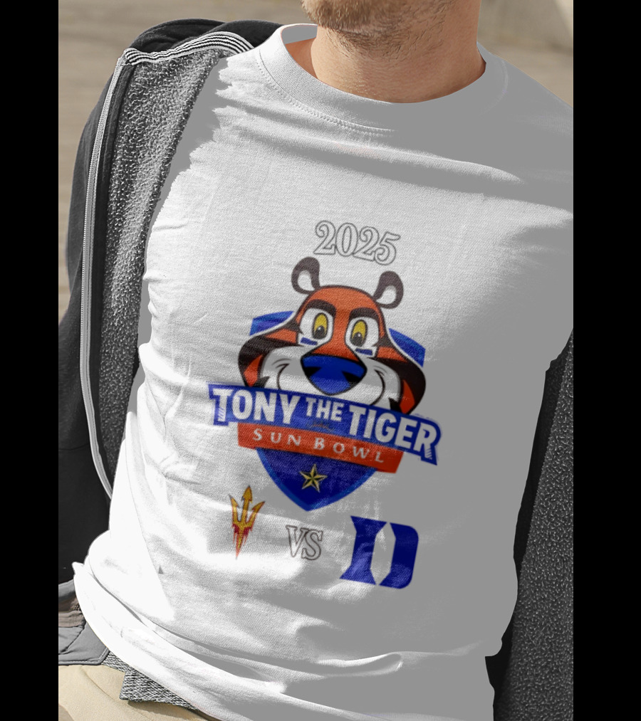 Arizona State Sun Devils Vs Duke Blue Devils 2025 Tony The Tiger Sun Bowl College Football Game T-Shirt