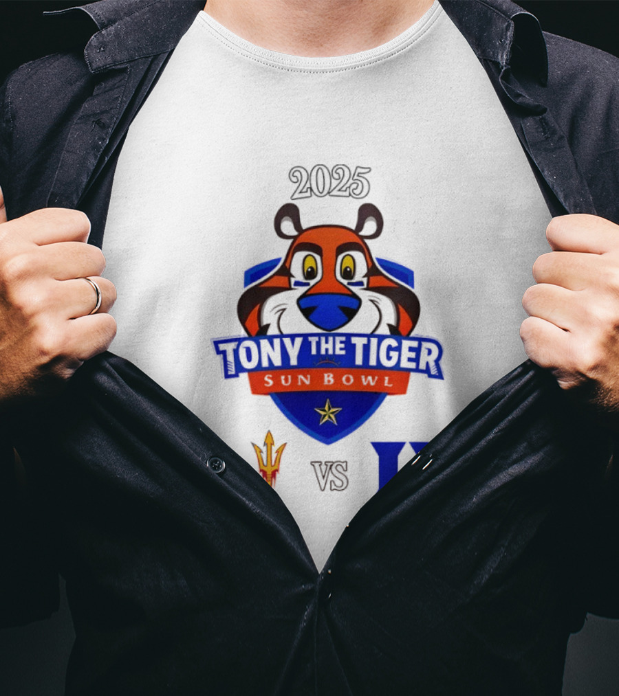 Arizona State Sun Devils Vs Duke Blue Devils 2025 Tony The Tiger Sun Bowl College Football Game T-Shirt