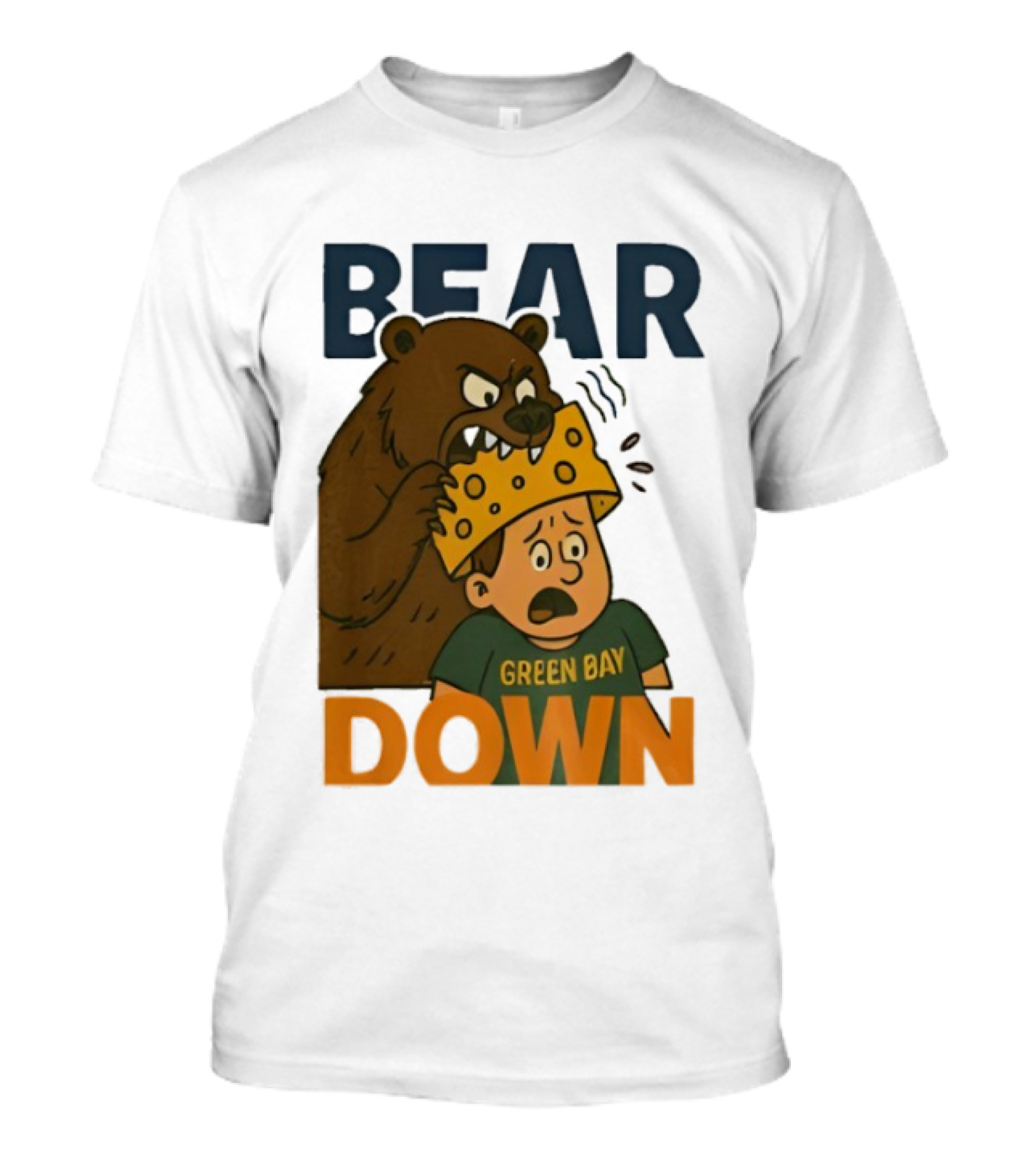 Bear Down Green Bay Packers Rivalry Cheesy Confrontation T-Shirt
