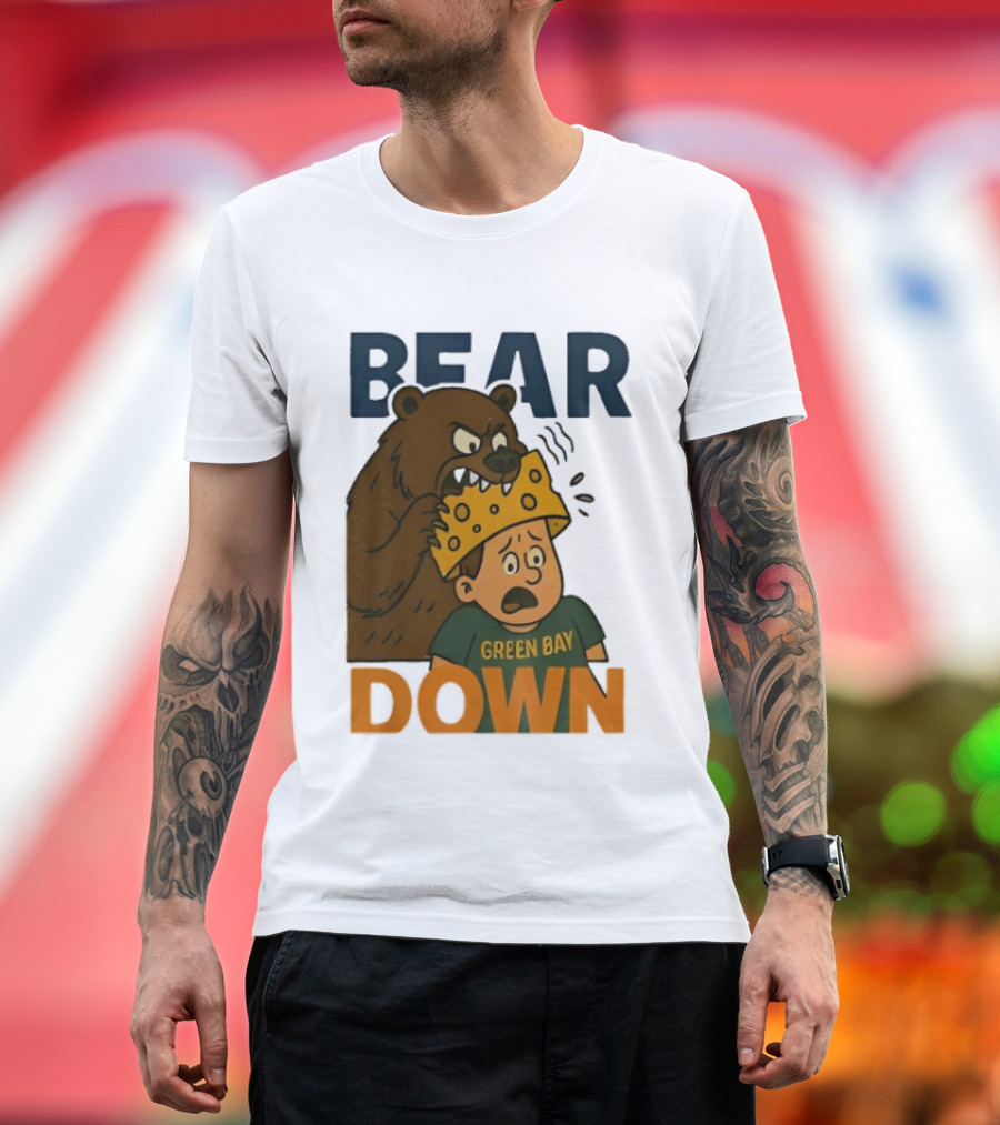 Bear Down Green Bay Packers Rivalry Cheesy Confrontation T-Shirt