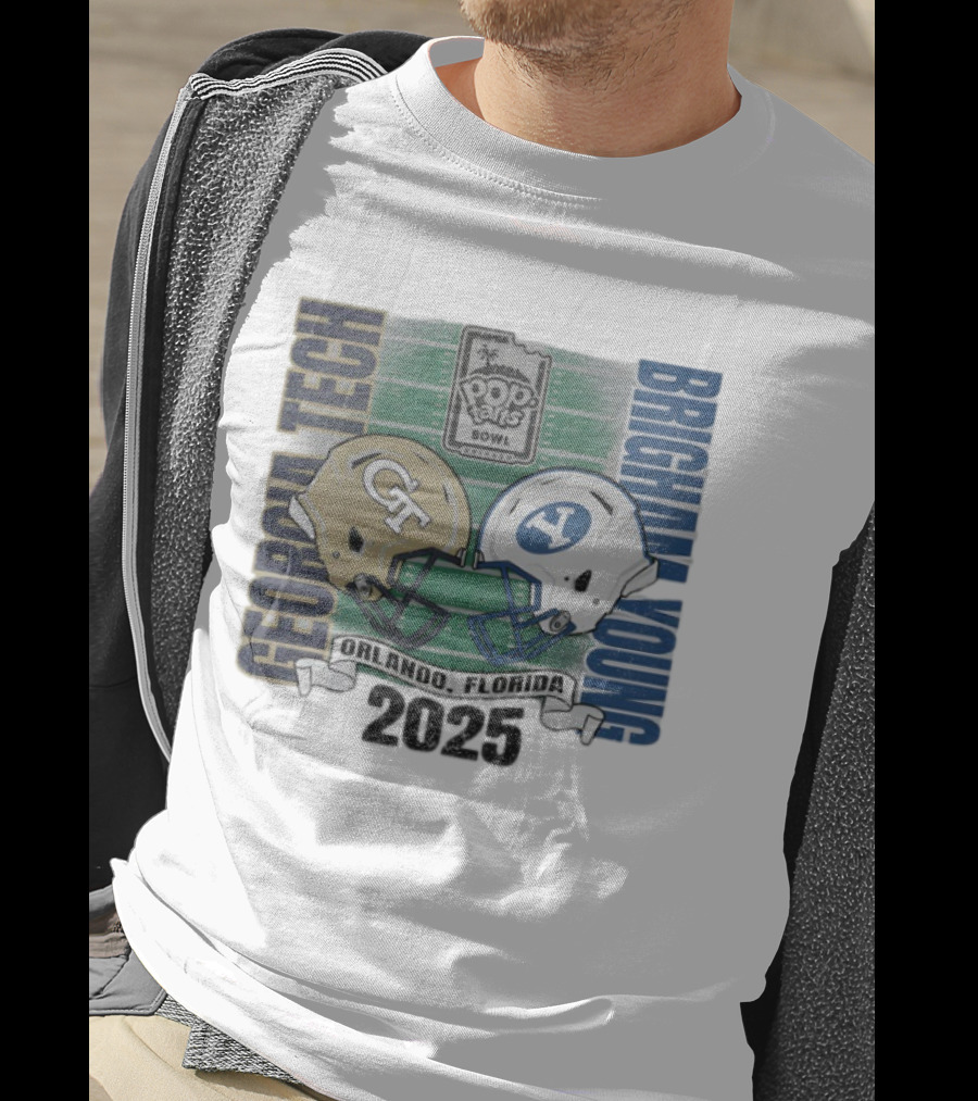 Georgia Tech Vs Brigham Young 2025 Pop Tarts Bowl Orlando Football Helmets T-Shirt