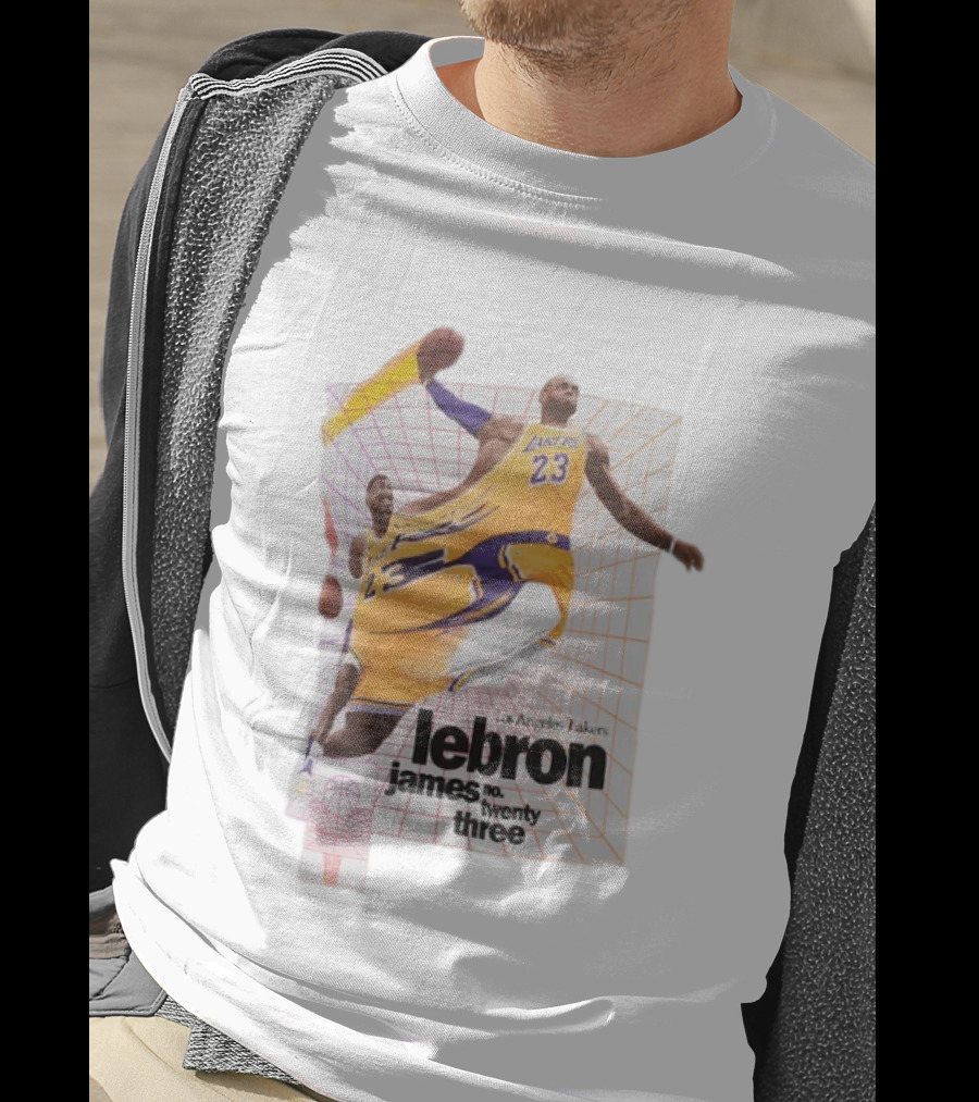 Los Angeles Lakers LeBron James Number 23 Time Warp Basketball T-Shirt