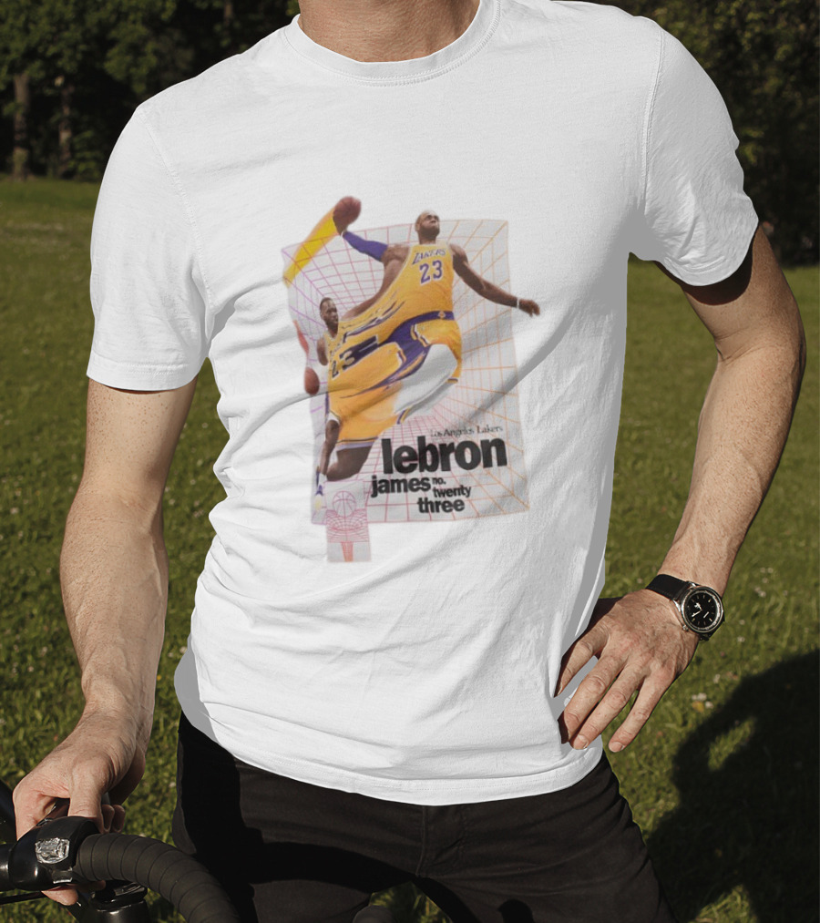 Los Angeles Lakers LeBron James Number 23 Time Warp Basketball T-Shirt