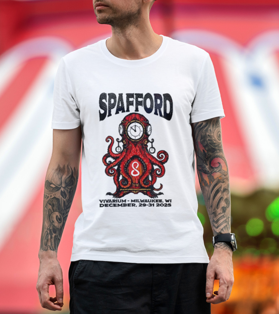 Spafford Dec 29 31 2025 Vivarium Milwaukee WI Red Octopus Anchor T-Shirt